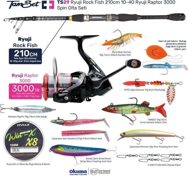TAMSET Raptor 3000 Rock Fish 210cm Spin Olta Takımı Seti TS29 - Image 1