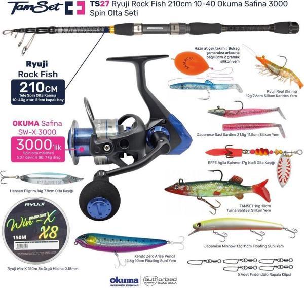 TAMSET Safina 3000 Rock Fish 210cm Spin Olta Takımı Seti TS27 - Image 1