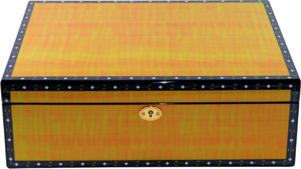 PremiumQuality Flamengo Sarı Desenli Sedir Humidor Puro Kutusu - Image 1