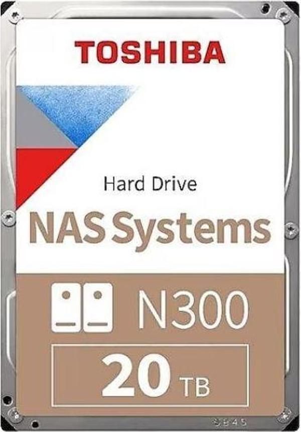 TOSHIBA HDWG62AUSZVA N300 3.5" 20TB 7200rpm 512MB Sata 7/24 NAS Harddisk - Image 1