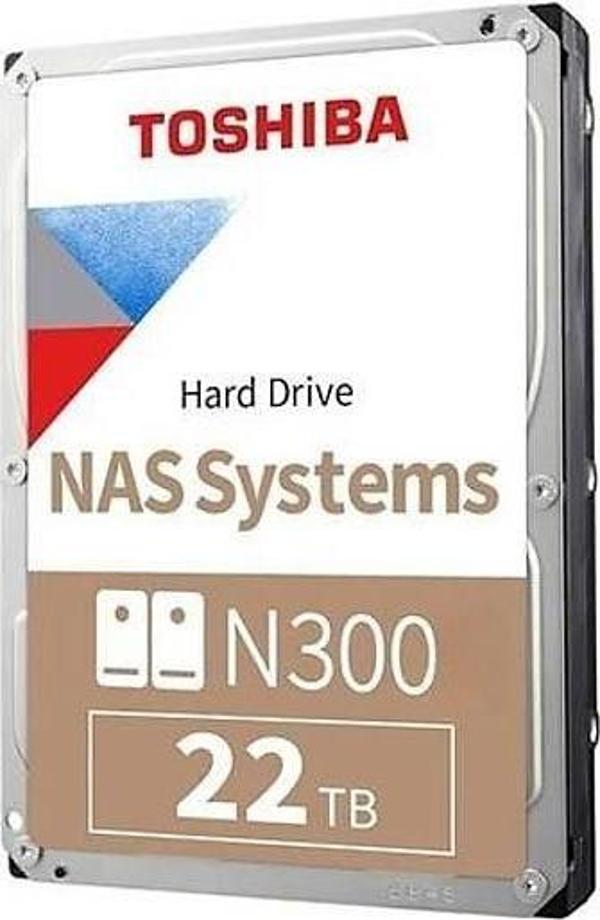 TOSHIBA HDWG62CUSZVA N300 3.5" 22TB 7200rpm 512MB Sata 7/24 NAS Harddisk - Image 1