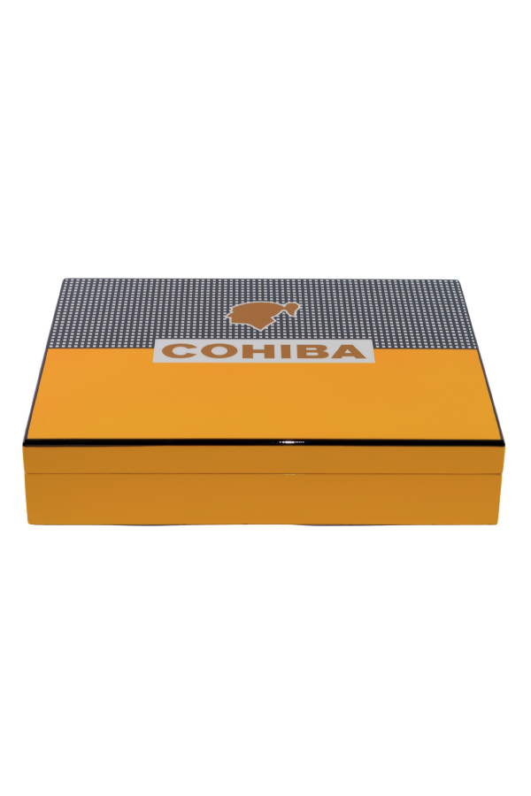 Cohiba Sarı-Gri Nokta Desenli Sedir Humidor Puro Kutusu - Image 1