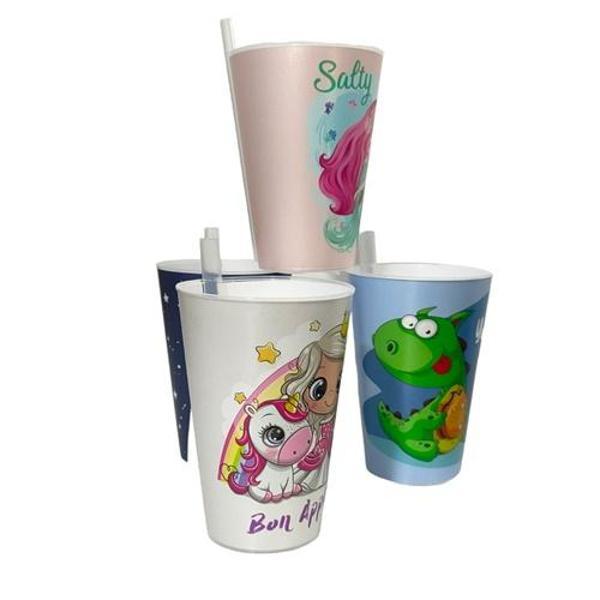 Vagon Life Pipetli Bardak Plastik 400Ml - 3 adet - Image 1