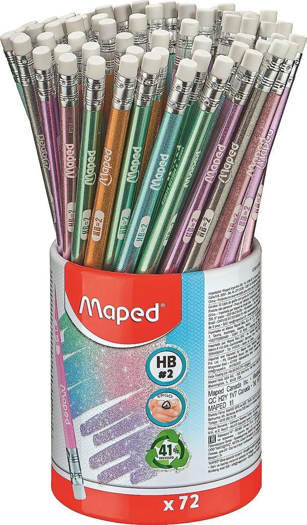 Black Pep'S HB Deco Glitter Silgili Kurşun Kalem Kavanoz (72 Li Paket) 851805 - Image 1