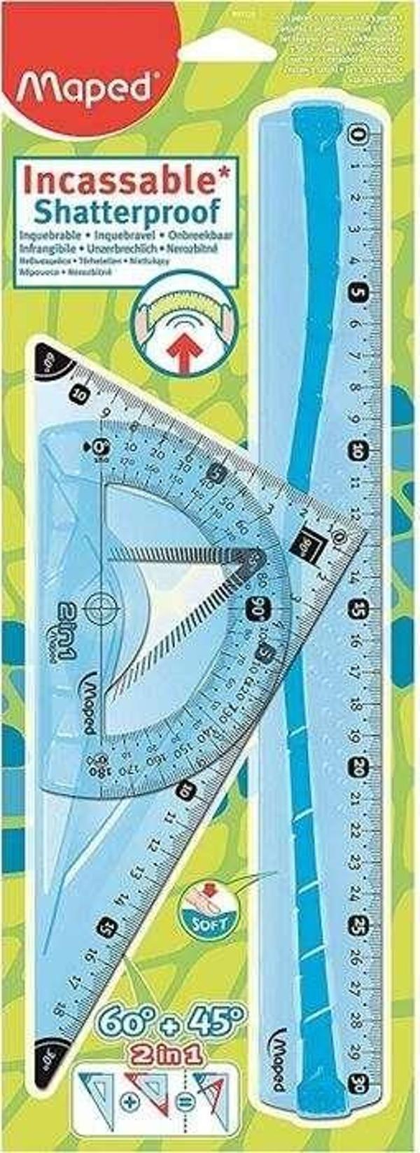 Flex Maxi Kızılmaz Cetvel Çizim Seti 3 Lü (Karışık Renk 1 Set) 897120AI - Image 1