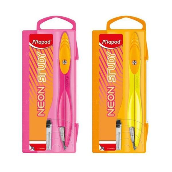 Study Uçlu Pergel + Uç Kutusu Neon (Karışık Renk 1 Adet) 199500 - Image 1