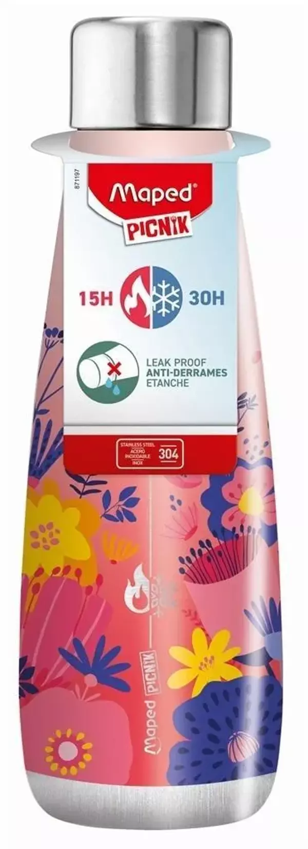 Picnik 500Ml Dekorasyonlu Çelik Termos Matara Çiçekler 871197 - Image 1