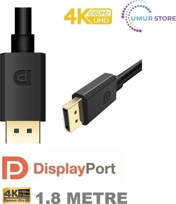 4K Displayport Dp Kablo 280hz/fullhd 165hz/2k 60hz/4k 30hz/5k Ultra Hd 4K V1.2 1.8metre - Image 1