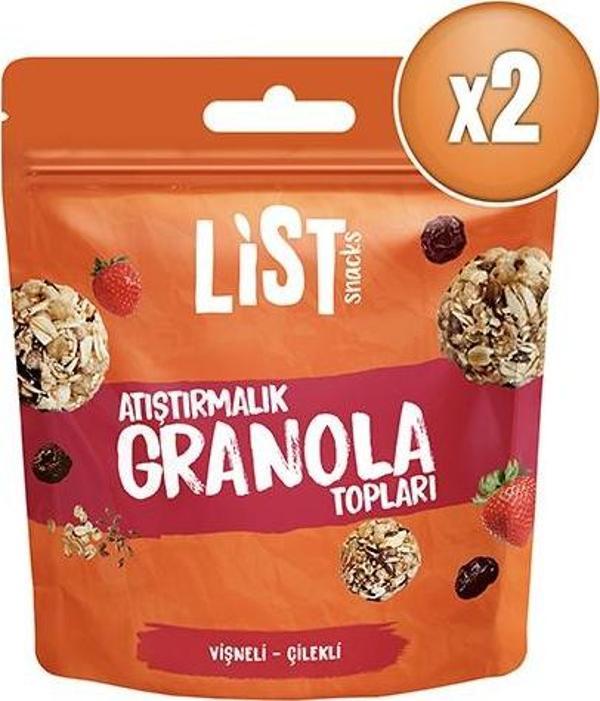 List Snacks Vişneli Çilekli Granola Topları 2 x 30 g - Image 1