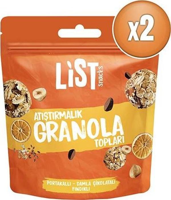 List Snacks Portakallı Damla Çıkolatalı Granola Topları 2 x 30 g - Image 1