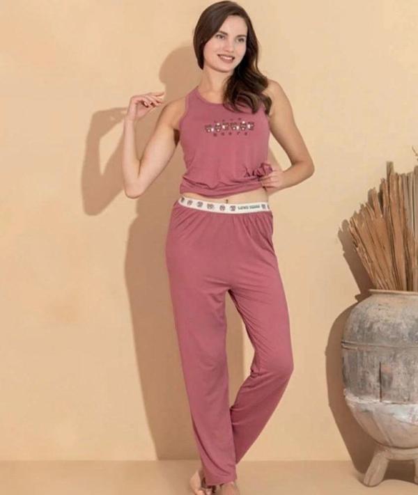 Boyraz 20615 Kadın Milan Kumaş Atlet Pijama Takımı - Image 1