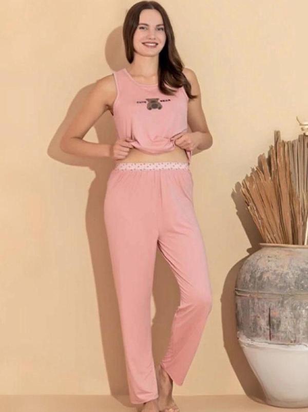 Boyraz 20617 Kadın Milan Kumaş Atlet Pijama Takımı - Image 1