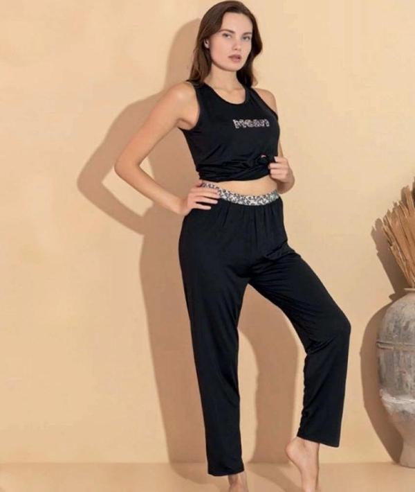 Boyraz 20605 Kadın Milan Kumaş Atlet Pijama Takımı - Image 1