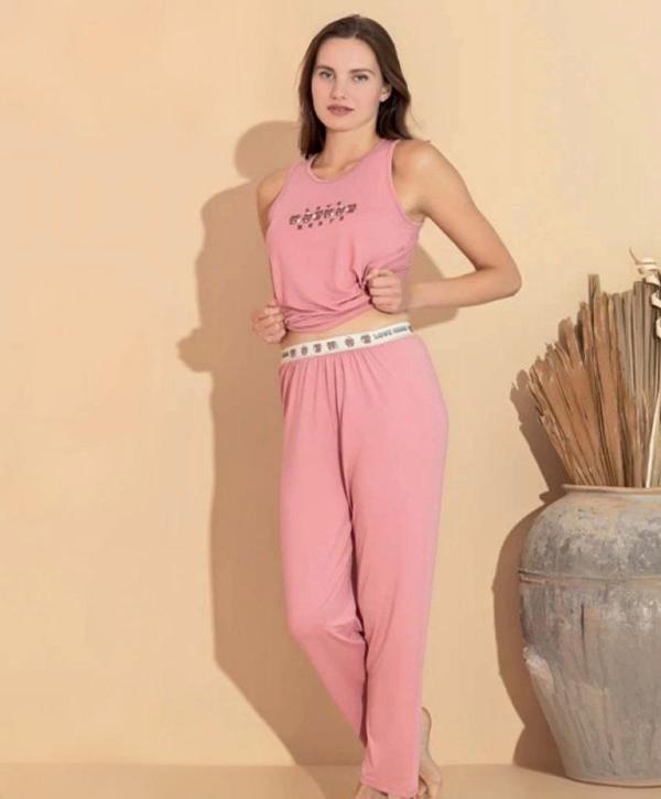 Boyraz 20613 Kadın Milan Kumaş Atlet Pijama Takımı - Image 1