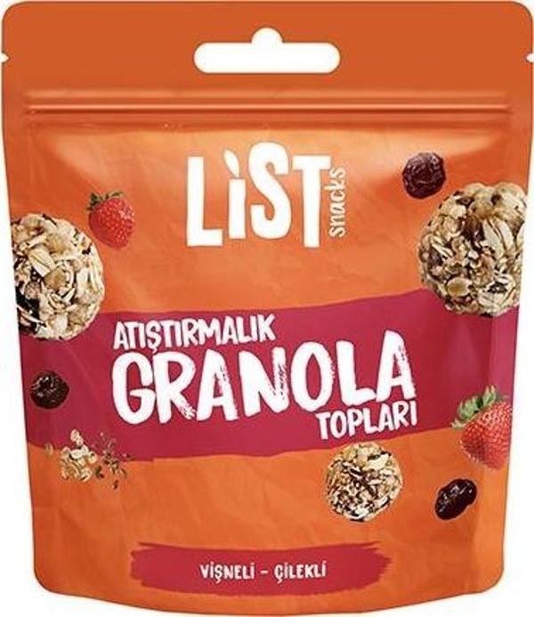 List Snacks Vişneli Çilekli Granola Topları 30 g - Image 1