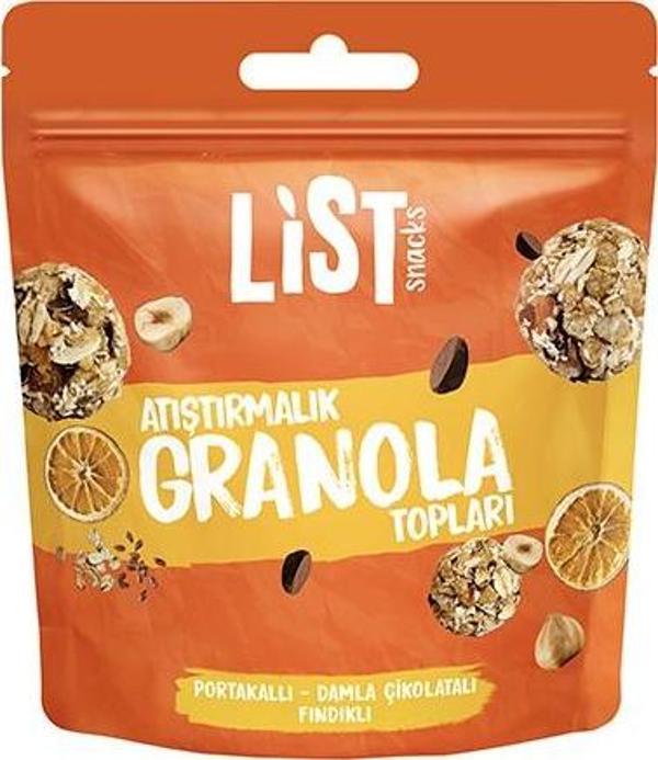 List Snacks Portakallı Damla Çıkolatalı Granola Topları 30 g - Image 1
