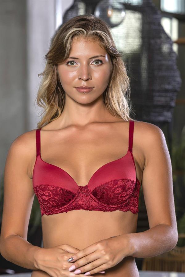 DANTEL DETAYLI SÜTYEN BORDO (MGP1130) - Image 1