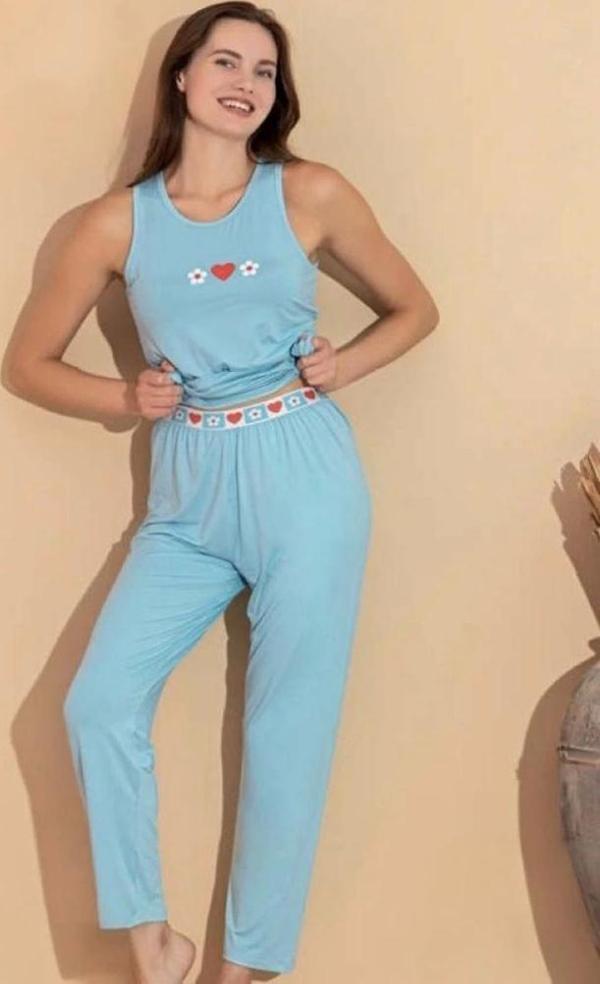 Boyraz 20616 Kadın Milan Kumaş Atlet Pijama Takımı - Image 1