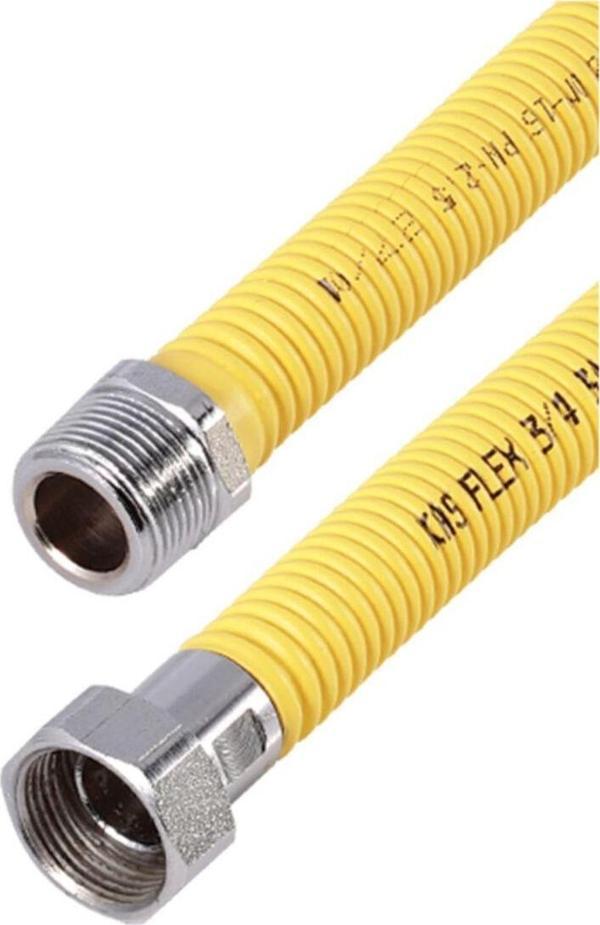 Doğalgaz Hortumu Kombi Gaz Bağlantı Flexi Makaronlu 3 4X3 4 60 Cm  Çelik Paslanmaz - Image 1
