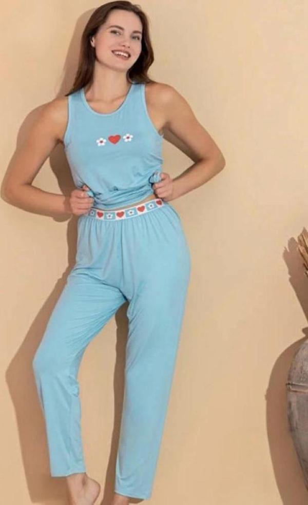 Boyraz 20616 Kadın Milan Kumaş Atlet Pijama Takımı - Image 1