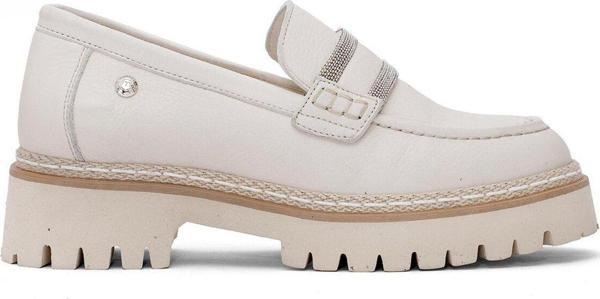 Mammamia D25Ya-3705 Kadın Hakiki Deri Casual Ayakkabı Krem - Image 1