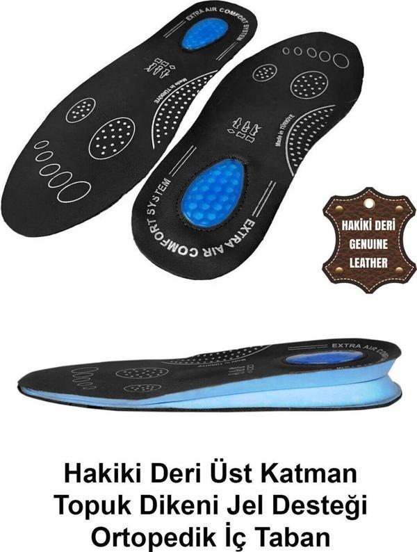 Ayakkabı Fuarı Elit İzci Form 40-45 Deri Ortopedik İç Tabanlık Siyah - Mavi - Image 1