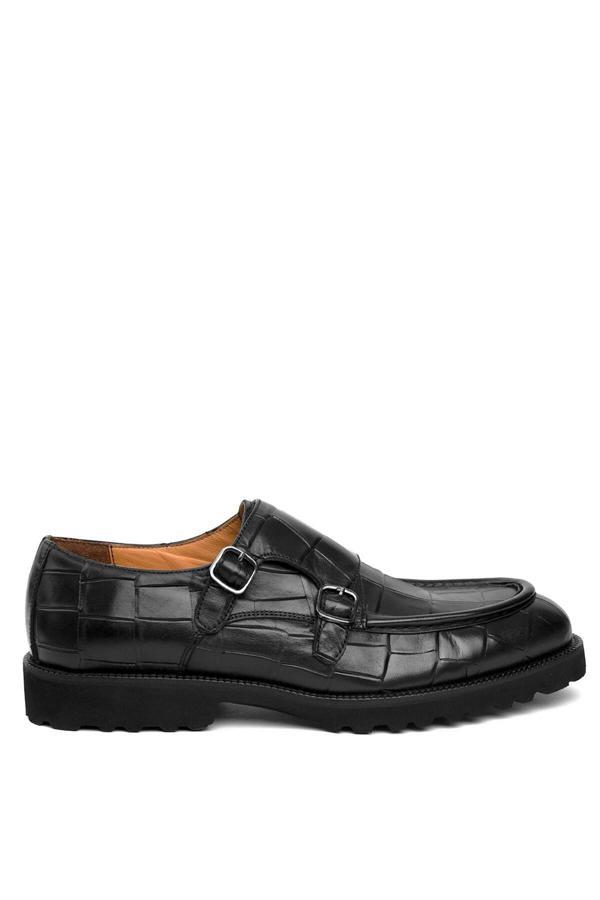 Ayakkabı Fuarı Elit Kn050 M1202 Erkek Hakiki Deri Casual Ayakkabı Siyah - Image 1