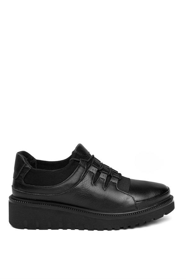 Voyager 9919 Kadın Hakiki Deri Comfort Casual Ayakkabı Siyah - Image 1