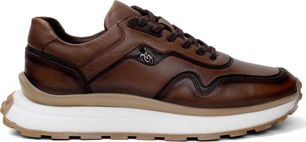 Voyager 1049 Erkek Hakiki Deri Casual Ayakkabı Taba - Image 1