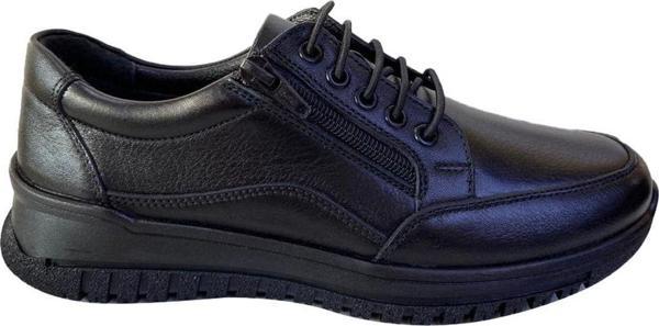 Voyager 223 - 9403 Femuarlı Deri Comfort Kauçuk Taban Siyah Nata Casual Ayakkabı - Image 1