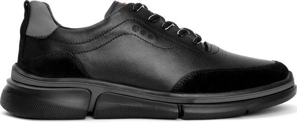 Marcomen 19390 Erkek Hakiki Deri Casual Ayakkabı Siyah - Image 1