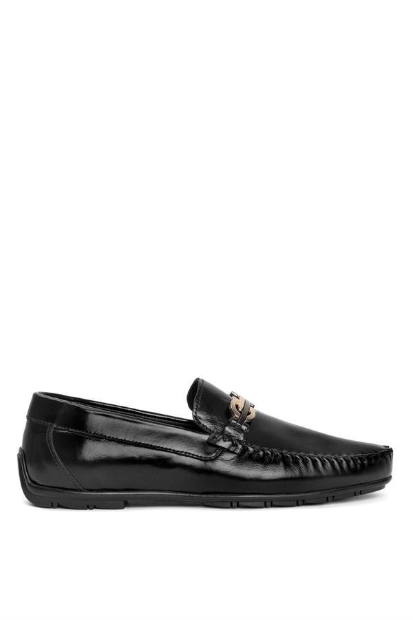 Marcomen 19461 Erkek Hakiki Deri Loafer Ayakkabı Siyah - Image 1