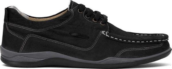 Ayakkabı Fuarı Elit Erlmast-999N Erkek Hakiki Deri Ortopedik Casual Ayakkabı Siyah - Image 1