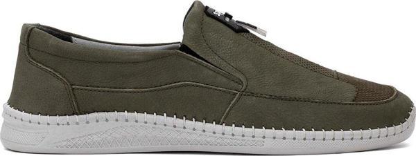 Ayakkabı Fuarı Elit Gyz619 Erkek Hakiki Nubuk Deri Ortopedik Casual Ayakkabı Haki - Image 1