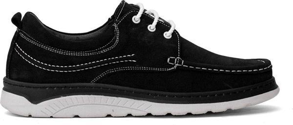 Ayakkabı Fuarı Elit Mzv3060N Erkek Hakiki Nubuk Deri Casual Ayakkabı Siyah - Image 1