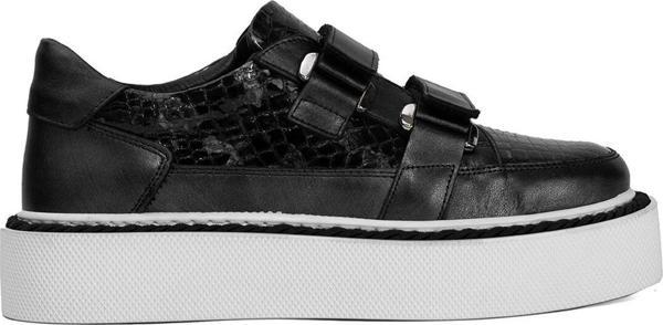 Ayakkabı Fuarı Elit Dk34119 Kadın Hakiki Deri Klasik Sneaker Antrasit - Image 1