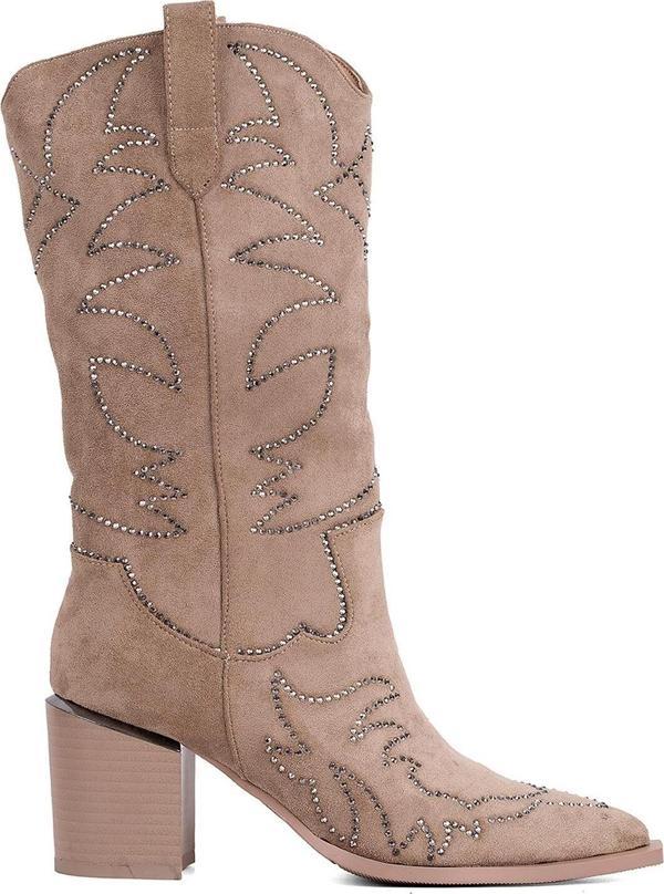 Guja 24K131-1 Kadın Topuklu Çizme Bej - Image 1