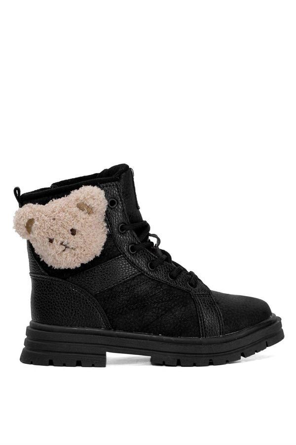 Cool Kids Luno Filet Kız Çocuk Düz Bot Siyah - Image 1