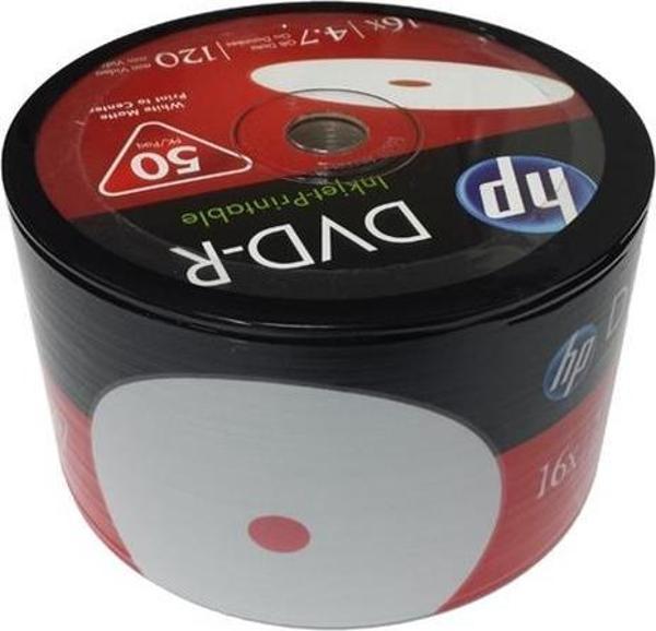 Hp DVD-R 4,7gb-120min 16x 50 li Shrink Printable - Image 1
