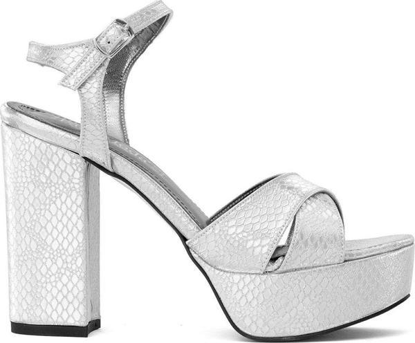 Ayakkabı Fuarı Elit Pm08 K3026T Kadın Platform Ayakkabı Gümüş - Image 1