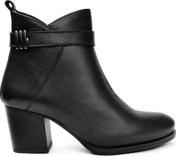 Ayakkabı Fuarı Elit Srk86608-1 Kadın Hakiki Deri Topuklu Bot Siyah - Image 1