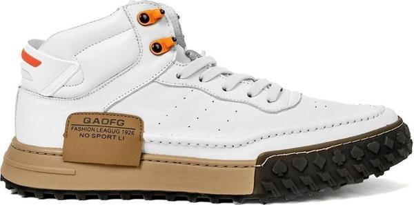 Guja 23K501 Erkek Hakiki Deri Düz Bot Beyaz - Image 1