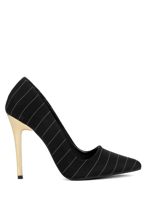 Ayakkabı Fuarı Elit Mst1920S Kadın Saten Stiletto Siyah - Image 1