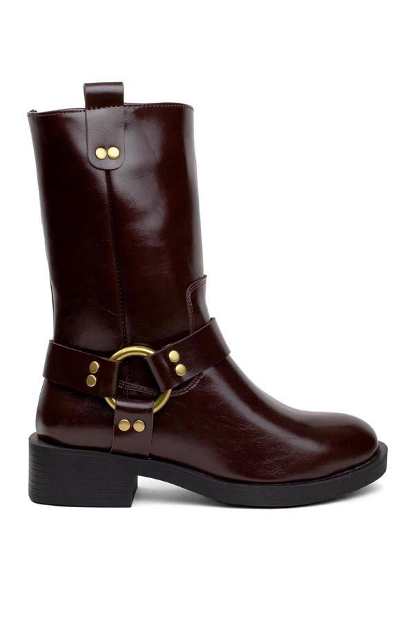 Ayakkabı Fuarı Fuar Hk24K.256-8803C Kadın Klasik Bot Bordo - Image 1