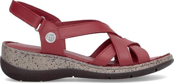 Mammamia D25Ys-2865 Kadın Hakiki Deri Düz Sandalet Kırmızı - Image 1