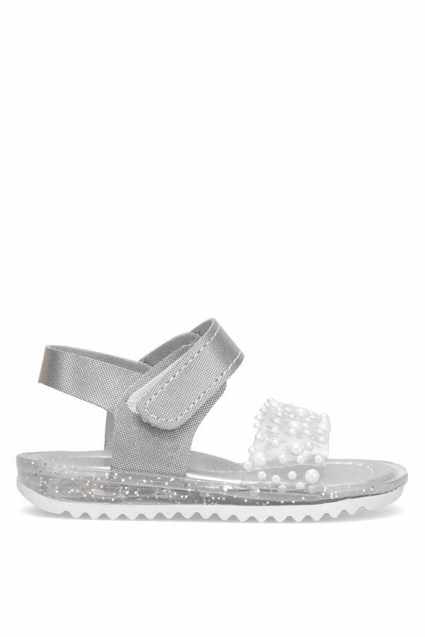 Ayakkabı Fuarı Elit Şa-B-036-25Y Bebe Kız Çocuk Düz Sandalet Gümüş - Image 1