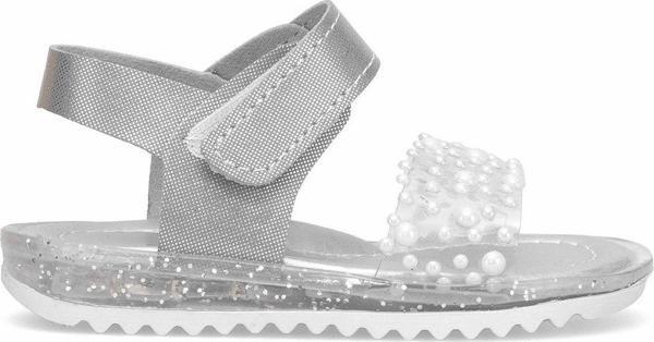 Ayakkabı Fuarı Elit Şa-B-036-25Y Bebe Kız Çocuk Düz Sandalet Gümüş - Image 1