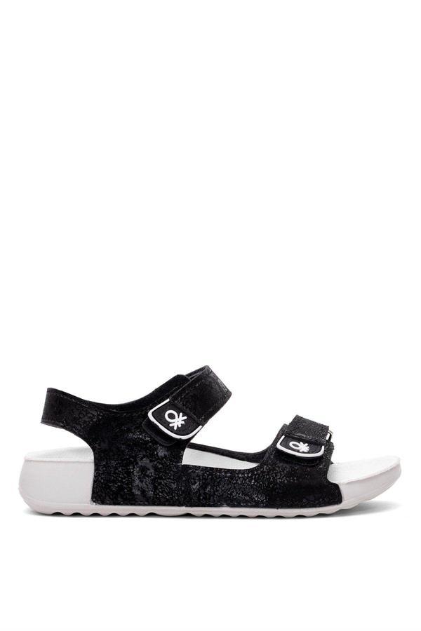 Benetton Bn-1421 Patik Erkek Çocuk Düz Sandalet Siyah - Image 1