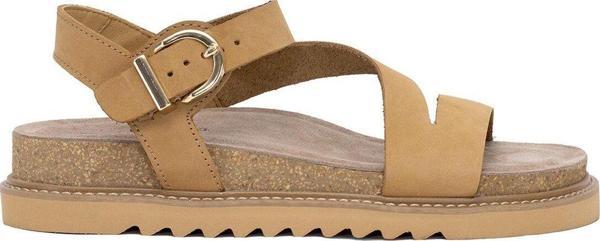 Mammamia D25Ys-5240 Kadın Hakiki Deri Düz Sandalet Camel - Image 1