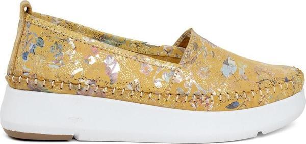 Ayakkabı Fuarı Elit Mn057C Kadın Hakiki Deri Espadril Sarı - Image 1